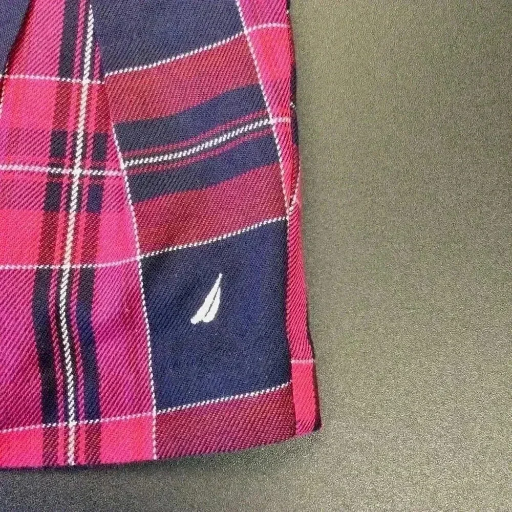Nautica Baby Pink Black Plaid Cap Sleeve Pleated Lined Bow Sheath Dress Size 18M